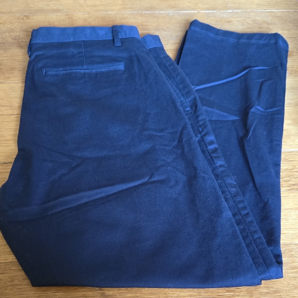 Straight Leg Blue Pants with Rich Navy Hue